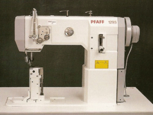 Машина швейная, одноигольная, с колонковой платформой, тяжёлого типа Pfaff 1293